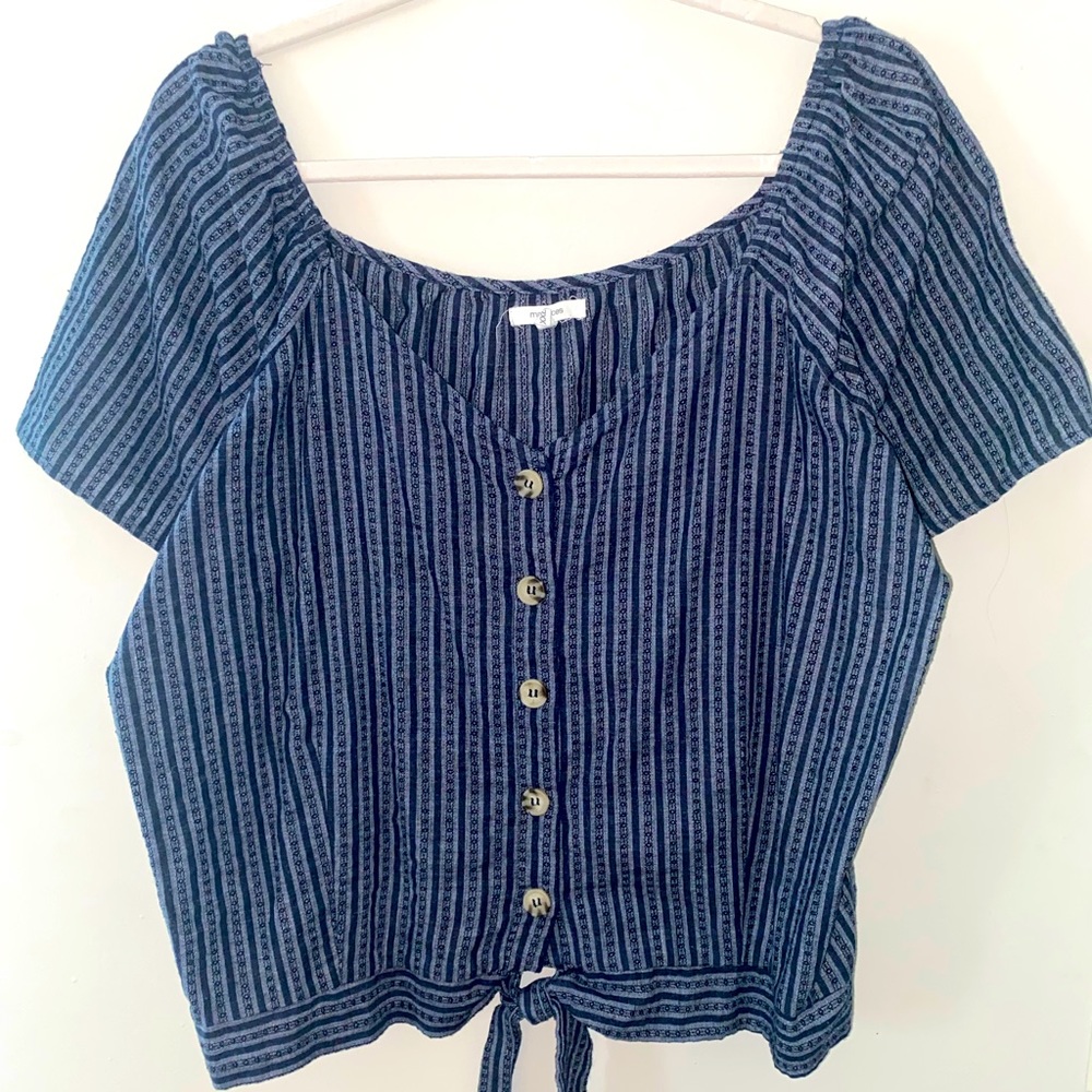 XXL Maurice’s blue striped crop top (plus)